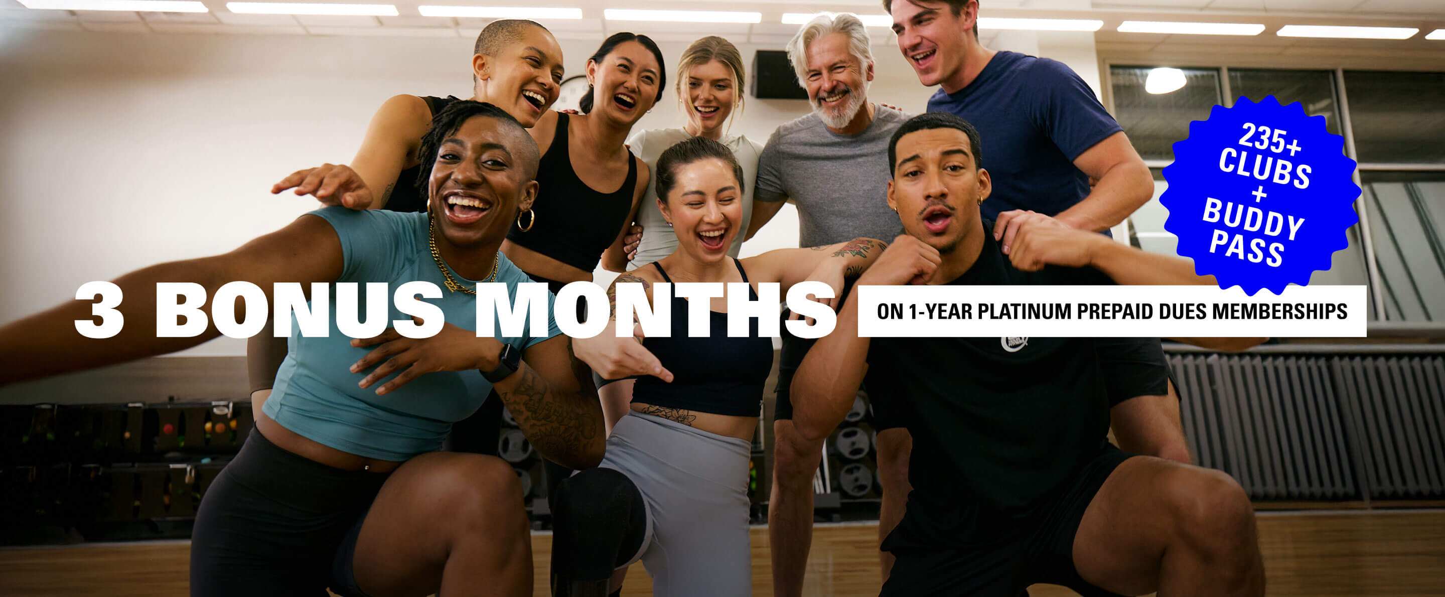 3 BONUS MONTHS ON 1-YEAR PLATINUM PREPAID DUES MEMBERSHIPS